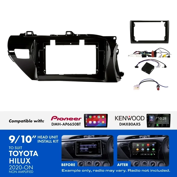 Aerpro AKTO3 9 Inch install kit to suit Toyota hilux 2020- suits DMH-AP6650BT & DMX80AXS