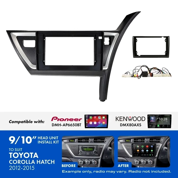 Aerpro AKTO39 9 Inch install kit to suit Toyota corolla hatch 2012-2015 suits DMH-AP6650BT & DMX80AXS