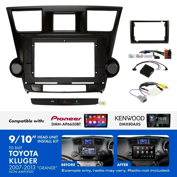 Aerpro AKTO45 9 Inch install kit to suit Toyota kluger grande 2007-2013 suits DMH-AP6650BT & DMX80AXS