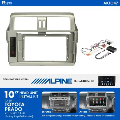 Aerpro AKTO47 10 Inch install kit to suit Toyota prado gxl 2013-2017