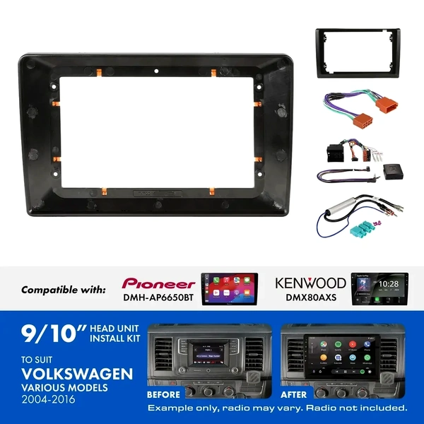 Aerpro AKVW2 9 Inch install kit to suit vw various 2005-2016 suits DMH-AP6650BT & DMX80AXS