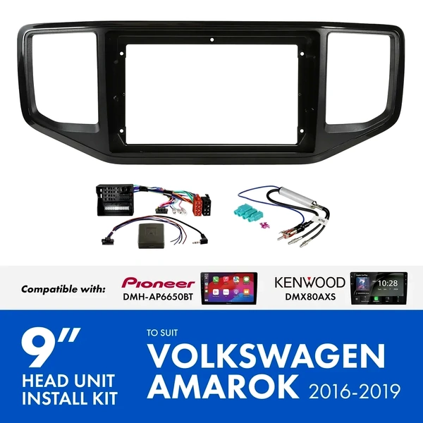 Aerpro AKVW8 9 Inch install kit to suit Volkswagen amarok 2016-2019 [compatible with pioneer dmh-ap6650bt & kenwood dmx80axs]