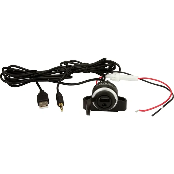 DNA Audio ALR237 Flush Chassis Mount 3.5mm Stereo Socket and USB to 3.5mm Stereo Plug and USB Audio Data Lead