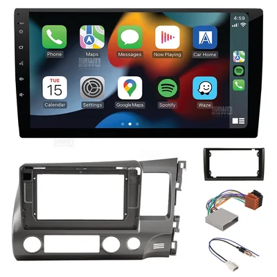 Aerpro AM9X + Aerpro AKHO8 Bundle 9" Trapezoid Head Unit with install kit to suit honda civic 2006-2011 without swc
