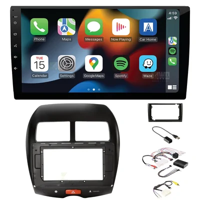 Aerpro AM9X + Aerpro AKMB15 Bundle 9 Inch Trapezoid Head Unit with install kit to suit 9/10 inch to suit mitsubishi asx rockford 2010-2013