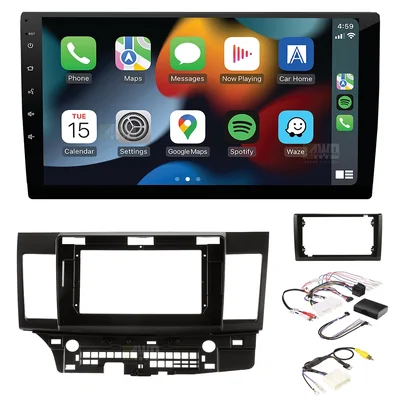 Aerpro AM9X + Aerpro AKMB6 Bundle 9" Trapezoid Head Unit with install kit to suit mitsubishi lancer 2007-2013
