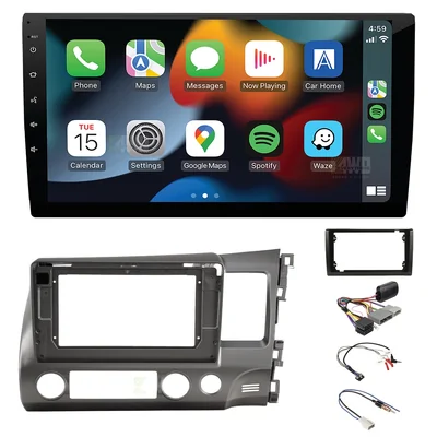Aerpro AM9X + Aerpro AKTHO9 Bundle 9" Trapezoid Head Unit with install kit to suit honda civic 2006-2011 with swc