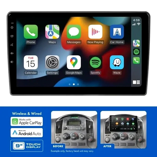 Aerpro AMAHY7 9" Apple CarPlay Andoid Auto Head Unit fits Hyundai iLoad & iMax 2008-2010