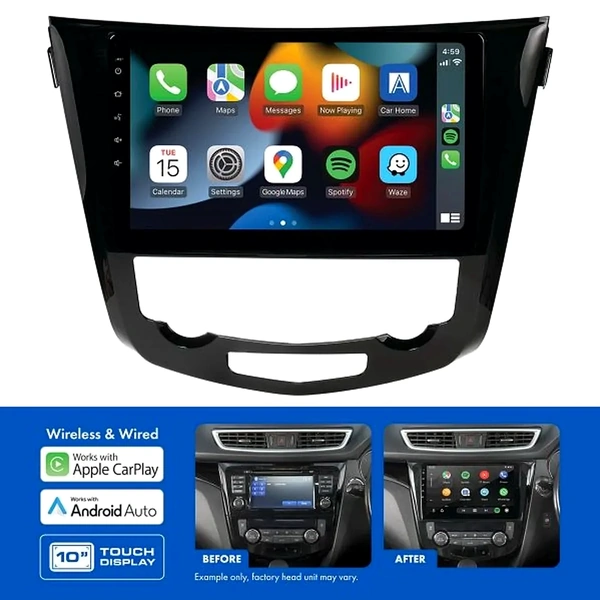 Aerpro AMANI1 10" Multimedia receiver to suit Nissan qashqai 2014-2019 & x-trail 2014-on - sat nav & 360 camera models