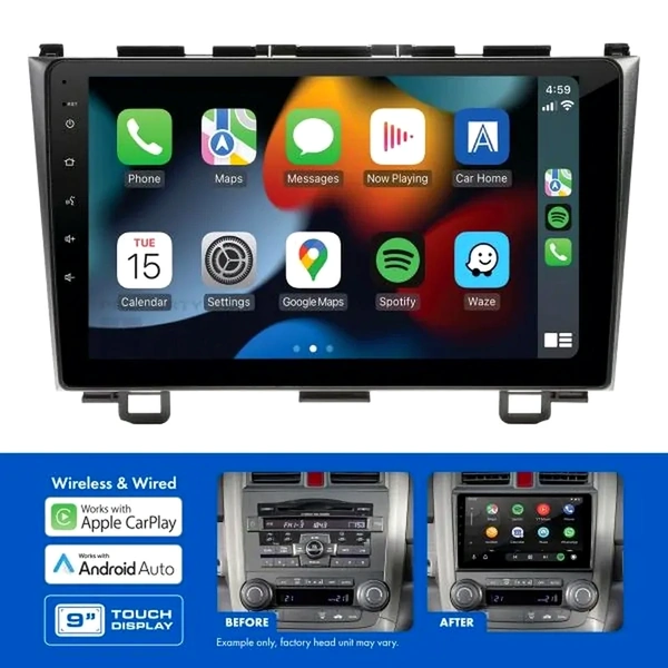 Aerpro AMHO1 9" Wireless Apple CarPlay Android Auto Head Unit fits Honda CRV 2007-2011