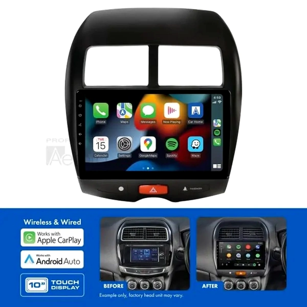 Aerpro AMMB28 10" Wireless Apple CarPlay Android Auto Head Unit fits Mitsubishi ASX 13-on Rockford Fosgate Amplified