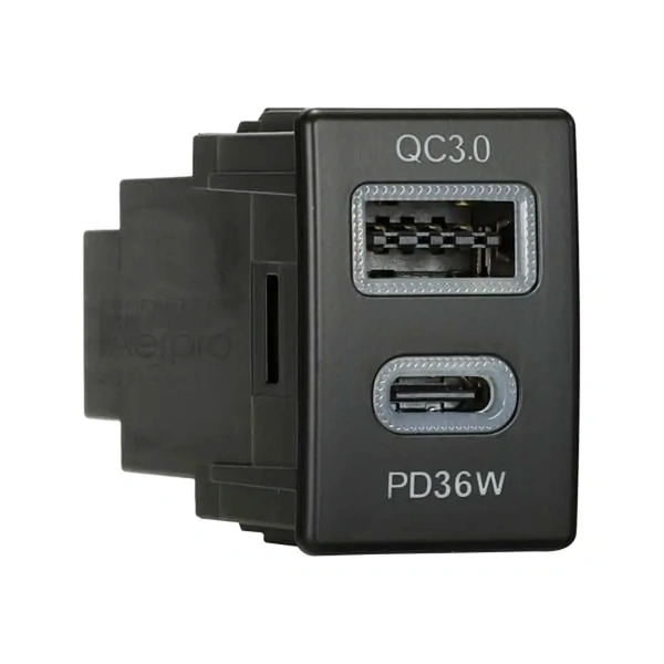 Aerpro APCCIZ6 Dual USB charger USB-c pd36w / USB-a qc3.0 to suit Isuzu & Mazda 21x31mm