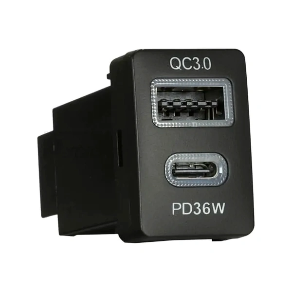 Aerpro APCCTO7 Dual USB charger USB-c pd36w / USB-a qc3.0 to suit Toyota 21mm x 32mm