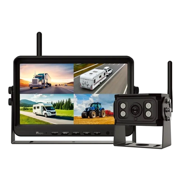 Aerpro AVK10W1 10" Wireless heavy duty quad view monitor 1080p HD camera kit with dvr