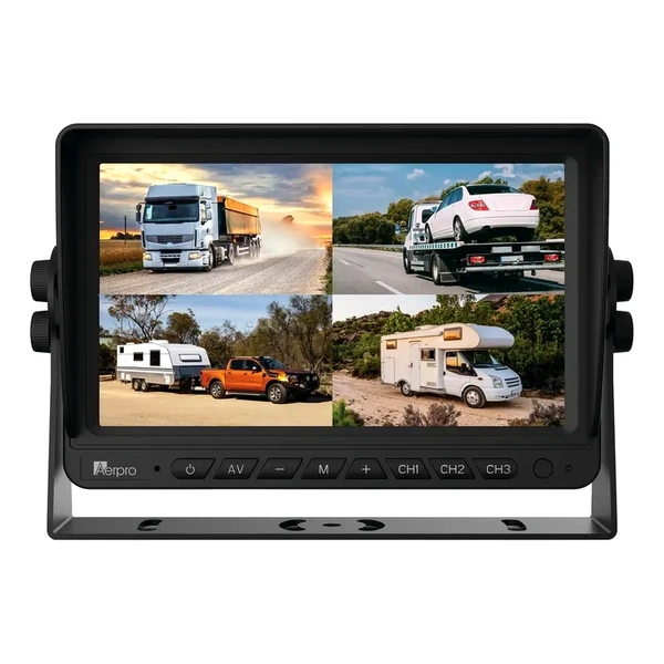 Aerpro AVM7Q 7" Heavy duty ahd quad view monitor with dvr