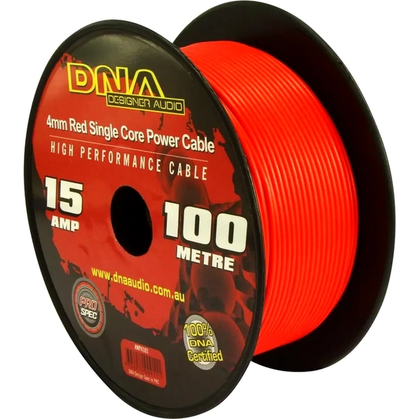 DNA Audio AWP4101 4mm Single Core Power Cable Red - 100 Metres