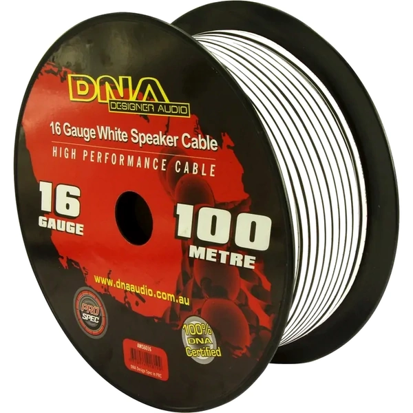 DNA Audio AWS6016 16 Gauge White Speaker Cable - 100 Metres