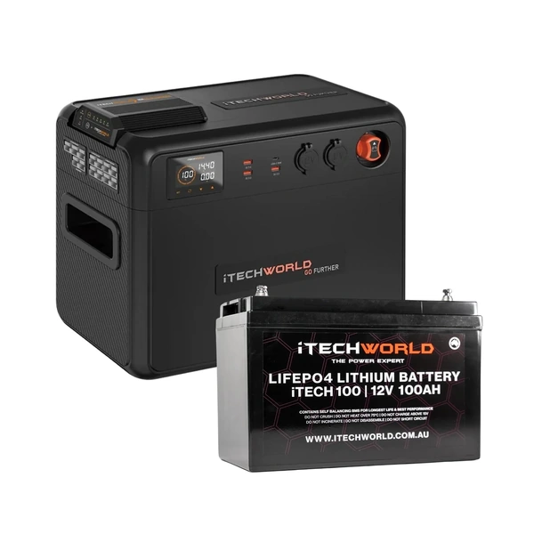 iTechworld Premium Dual Battery System 100Ah Lithium LiFePO4 with 25A DCDC Charger