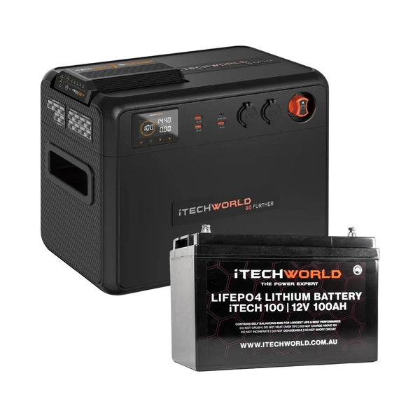 iTechworld Premium GoFurther Dual Battery System 100Ah Lithium LiFePO4 with 40A DCDC Charger