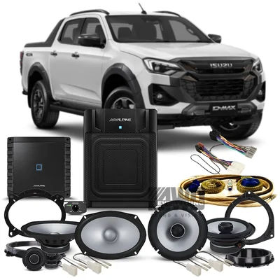 Alpine Speaker, Amplifier & Subwoofer Upgrade Kit Fits Isuzu D-MAX 2021+ Complete Sound System Bundle