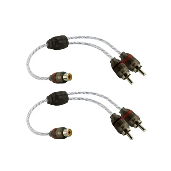 DNA Audio BRCA412BU Bulk Y Split 1 Female RCA To 2 Male RCA Plug 1 Pair Blue