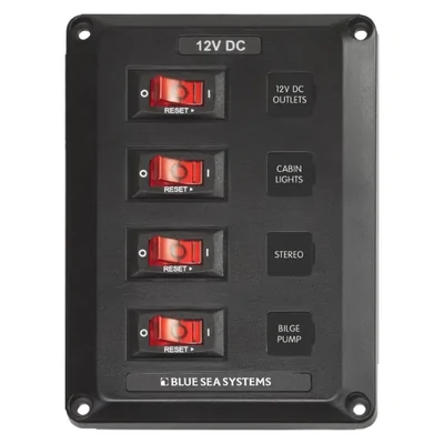 Enerdrive Panel Below Deck 12V CB 4 Position 15A BS-4350B