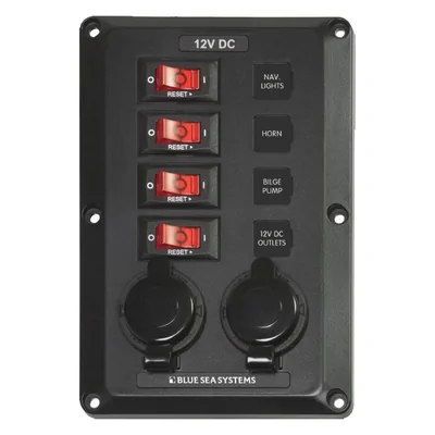 Enerdrive Panel Below Deck 12V CB 4x15A 2x Socket BS-4351B