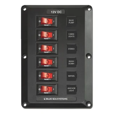 Enerdrive Panel Below Deck 12V CB 6 Position 15A BS-4352B