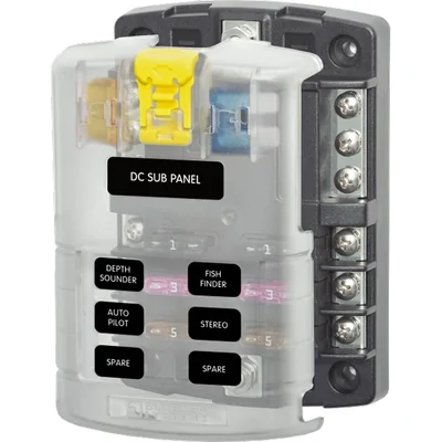 Enerdrive ST Blade Fuse Block 6 Circuit & Neg Bar BS-5025B