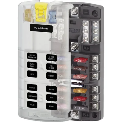 Enerdrive Fuse Block ST Blade Dual12 Circ inc Neg BS-5032B