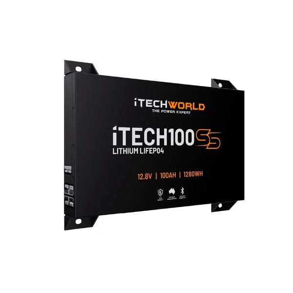 iTECH100SS Super Slim Deep Cycle Lithium Battery with Bluetooth LiFePO4 100Ah