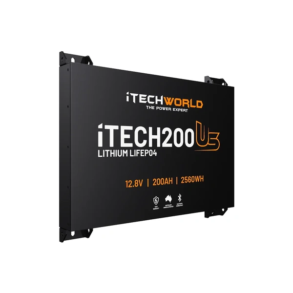 iTechworld Ultra Slim iTECH200US Deep Cycle Lithium Battery with Bluetooth LiFePO4 200Ah