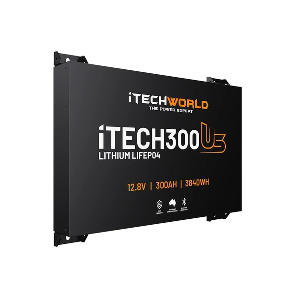 iTechworld Ultra Slim iTECH300US Deep Cycle Lithium Battery with Bluetooth LiFePO4 300Ah