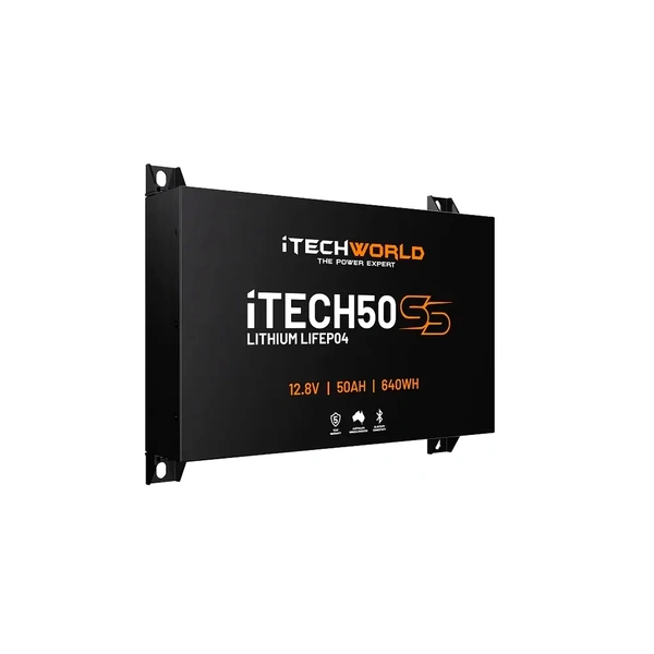 iTechworld Super Slim iTECH50SS Deep Cycle Lithium Battery with Bluetooth LiFePO4 50Ah