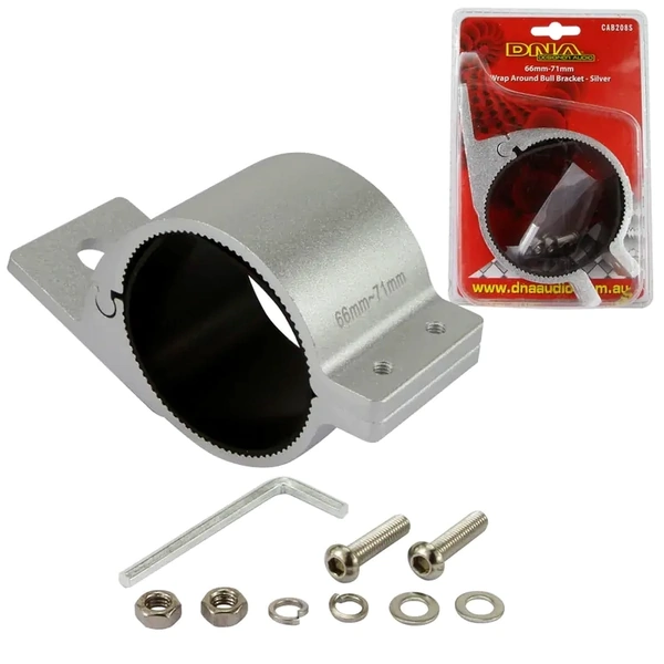 DNA Audio CAB208S 66mm-71mm Wrap Around Bull Bar Bracket - Silver