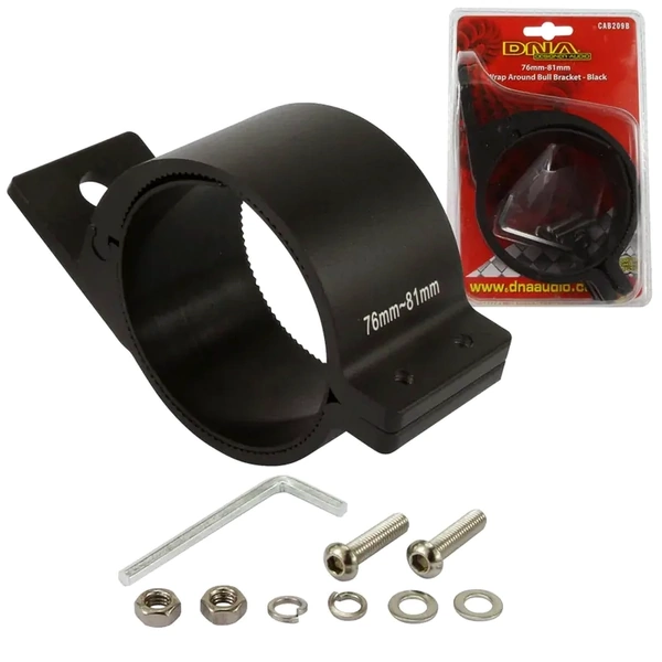 DNA Audio CAB209B 76mm-81mm Wrap Around Bull Bar Bracket - Black
