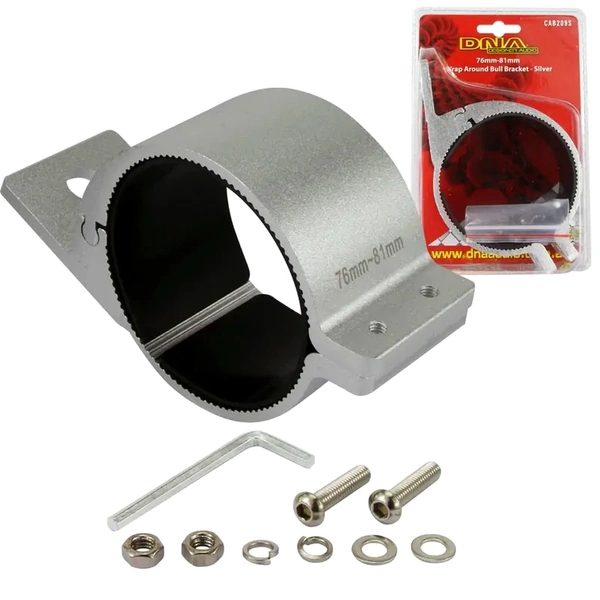 DNA Audio CAB209S 76mm-81mm Wrap Around Bull Bar Bracket - Silver