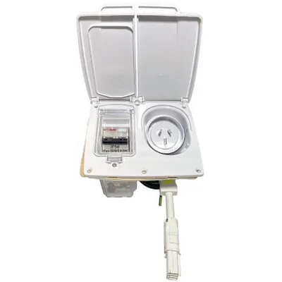 Enerdrive 15amp AC Power Inlet Socket - White CMS-CIL15WT