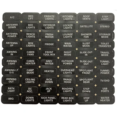 Enerdrive CZone WProof Keypad Labels Set 2 CZ-KEYPAD-EN2