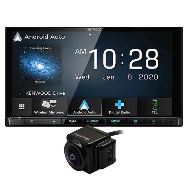 Kenwood DDX9020DABS Head Unit + CMOS-150HD Full HD Reverse Camera Bundle Wireless & Wired Apple CarPlay, Android Auto, DAB+