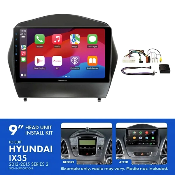 Pioneer DMH-AP6650BT 9" Trapezoid Head Unit Wireless CarPlay Android Auto + AKHY21 Install Kit Fits Hyundai ix35 2013-2015
