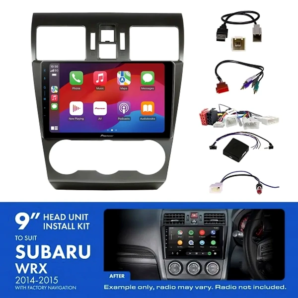 Pioneer DMH-AP6650BT 9" Trapezoid Head Unit Wireless CarPlay Android Auto + AKSU13 Install Kit Fits Subaru wrx 2014-2015