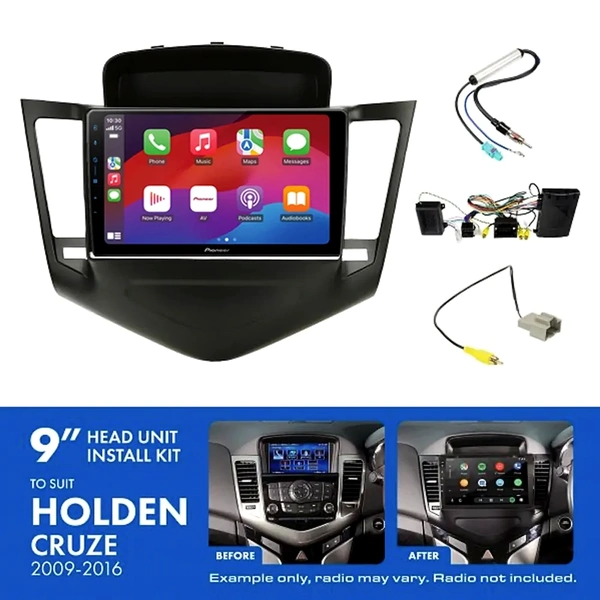 Pioneer DMH-AP6650BT 9" Trapezoid Head Unit Wireless CarPlay Android Auto + AKTGM2 Install Kit Fits Holden cruze 2009-2016