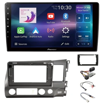 Pioneer DMH-AP6650BT + Aerpro AKTHO9 Bundle 9" Trapezoid Head Unit with install kit to suit honda civic 2006-2011 with swc