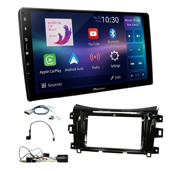 Pioneer DMH-AP6650BT 9" Trapezoid Head Unit Bundle for NISSAN Navara 2015-2019 