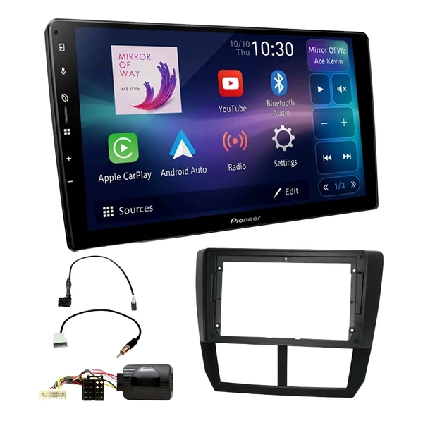 Pioneer DMH-AP6650BT 9" Trapezoid Head Unit Bundle for SUBARU Forester & Impreza 2007-2012 