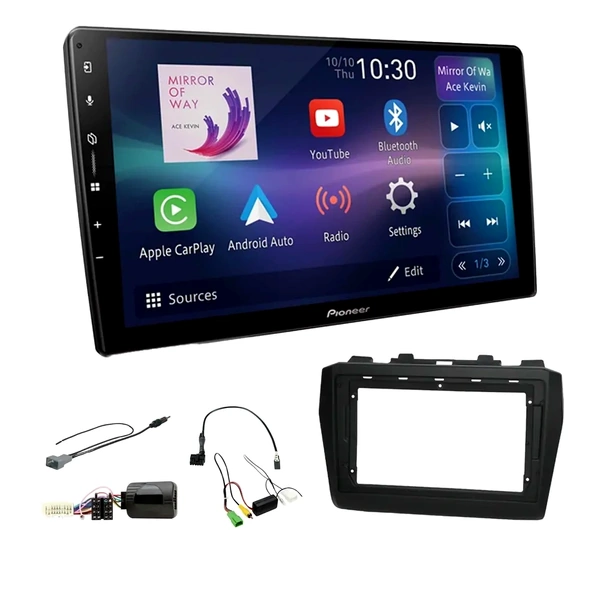 Pioneer DMH-AP6650BT 9" Trapezoid Head Unit Bundle for SUZUKI Swift 2017-2024 