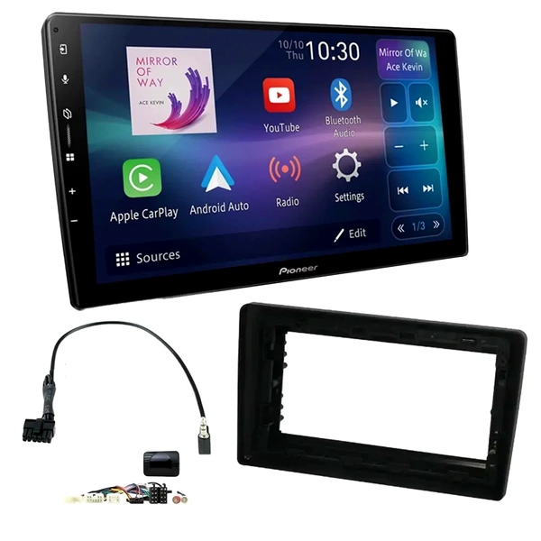 Pioneer DMH-AP6650BT 9" Trapezoid Head Unit Bundle for TOYOTA COROLLA 2009 - 2012