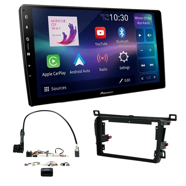 Pioneer DMH-AP6650BT 9" Trapezoid Head Unit Bundle for TOYOTA Rav4 2014-2018 