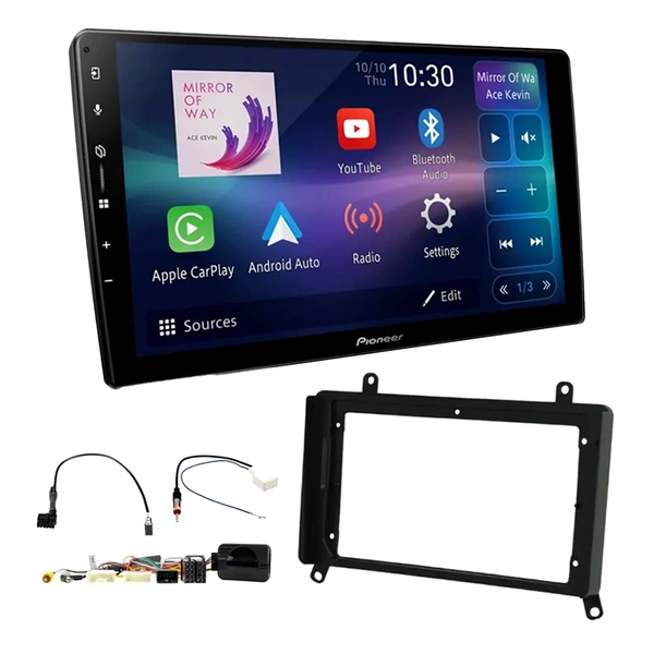 Pioneer DMH-AP6650BT 9" Trapezoid Head Unit Bundle for TOYOTA Hiace 2019-Up 